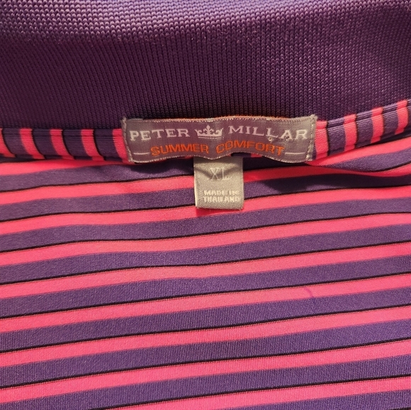 Peter Millar Summer Comfort Mens Striped Golf Shirt Size XL - Picture 1 of 5